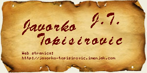 Javorko Topisirović vizit kartica
